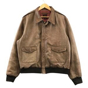 Vintage US Army Air Force Type A-2 Leather Flight Brown Bomber Jacket size L